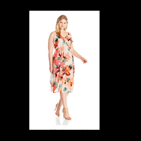 NWT ABS Allen Schwartz Ruffle Dress 1X - Picture 4 of 10